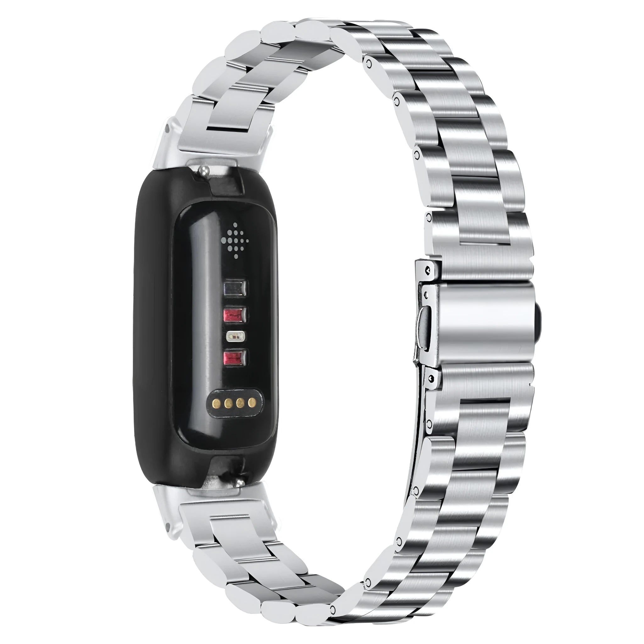 Stainless steel three-bead watch strap for Apple Watch Inspire 3 in multiple colour options