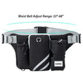 Black nylon dog walking set with waist bag and leash for outdoor use
