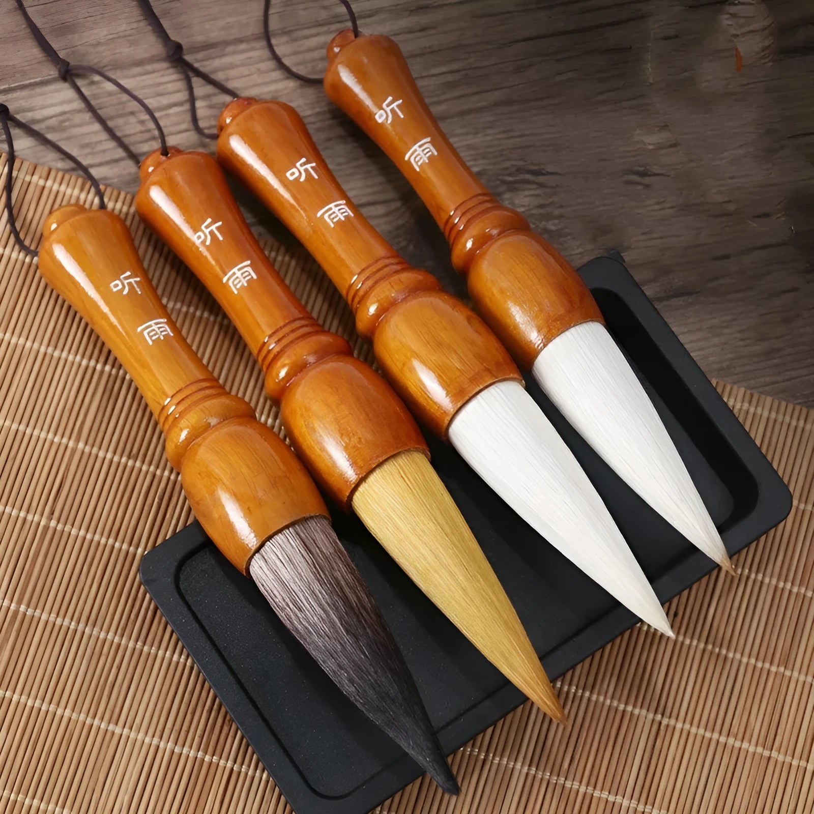 Large traditional Chinese wrist brush with sheep hair nib for calligraphy and painting