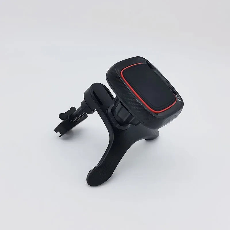 Hose black universal car air vent phone holder with long brush design mounted on vehicle dashboard