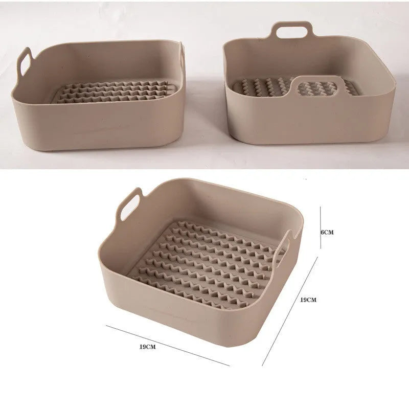 Reusable round silicone liner for air fryer 19cm nonstick BPA free dishwasher safe grey