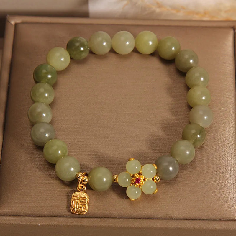 Grey jade coloured alloy bracelet for women, casual fashion jewellery style.