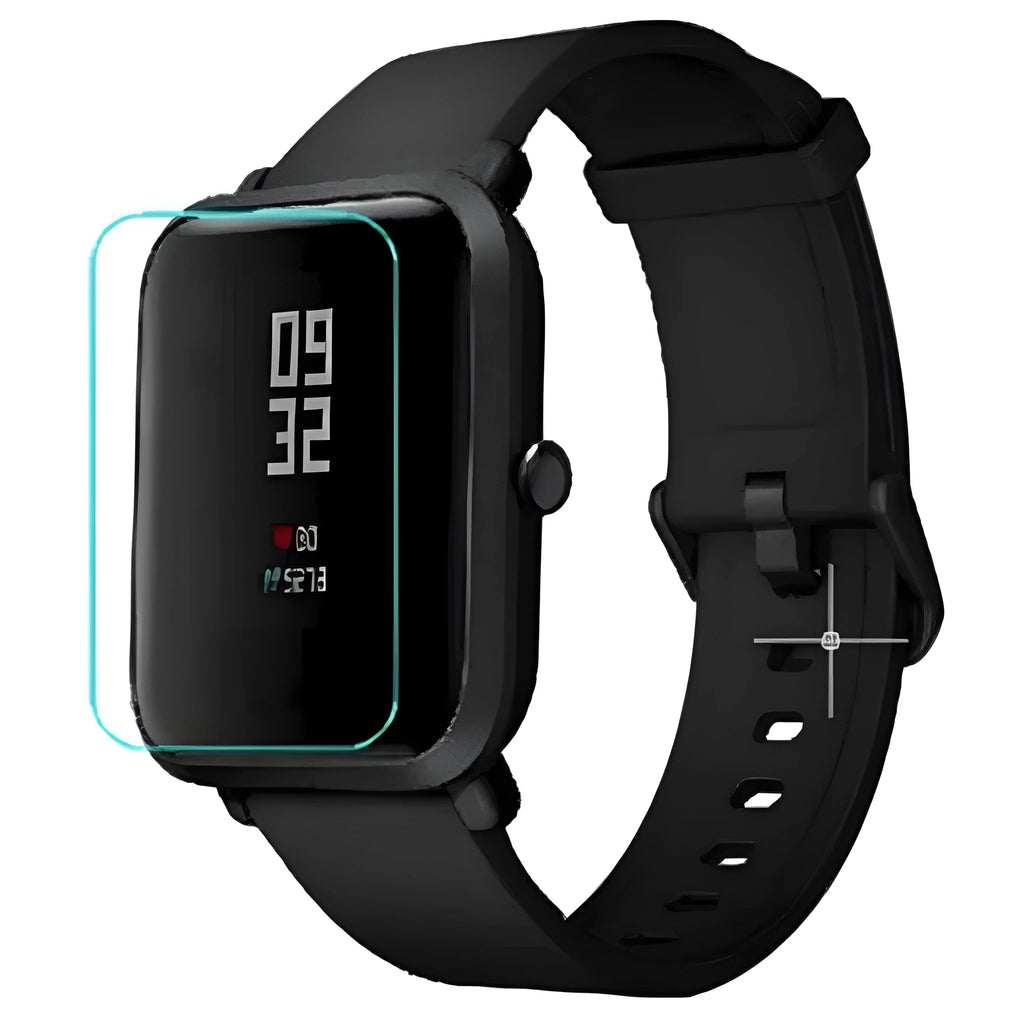 TPU hydrogel screen protector film for Amazfit Bip smartwatch showing easy-tear design