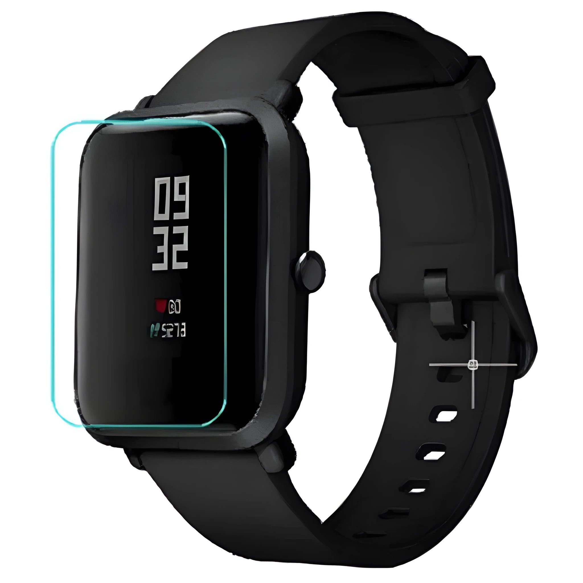 TPU hydrogel screen protector film for Amazfit Bip smartwatch showing easy-tear design