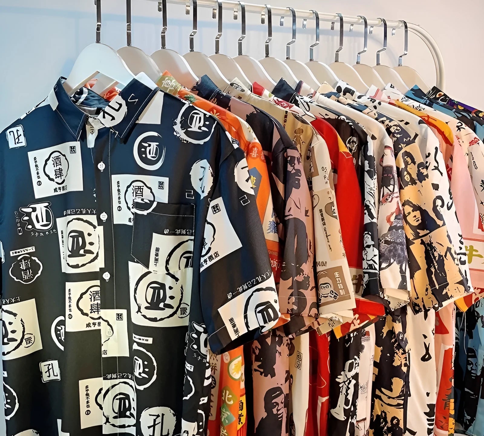 Full printed short sleeve loose fit shirt with floral pattern, cardigan-style front