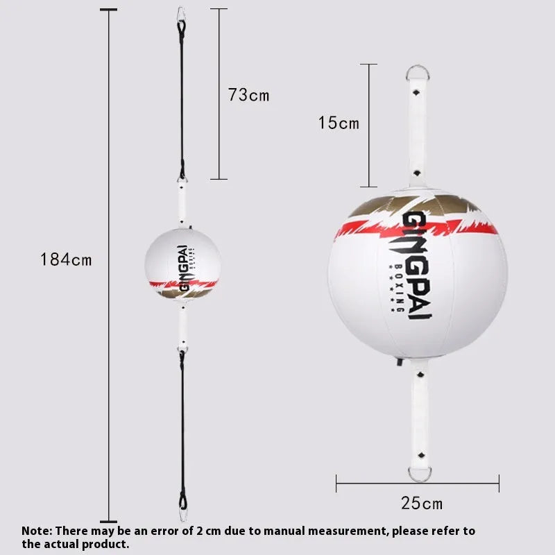 PU leather hanging boxing speed ball for reaction training in black, black and green, or white.