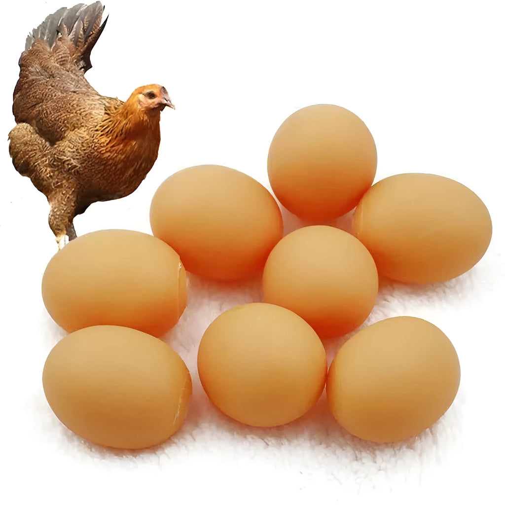 Natural rubber egg-shaped dog chew toy with a squeaker inside for dental play.