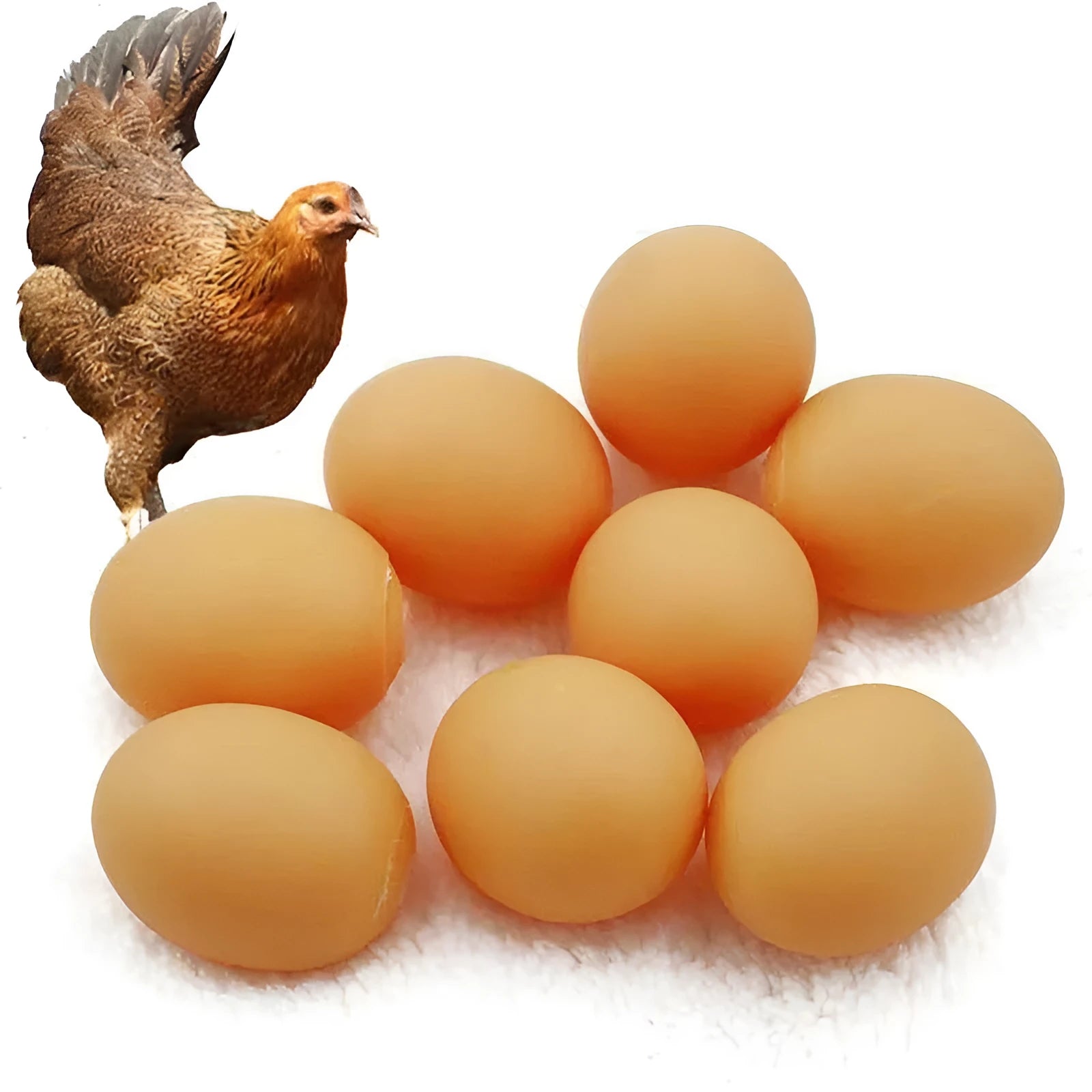 Natural rubber egg-shaped dog chew toy with a squeaker inside for dental play.