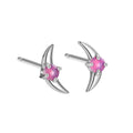 925 sterling silver geometric earrings with electroplated finish and stone accents in gold or platinum colour options