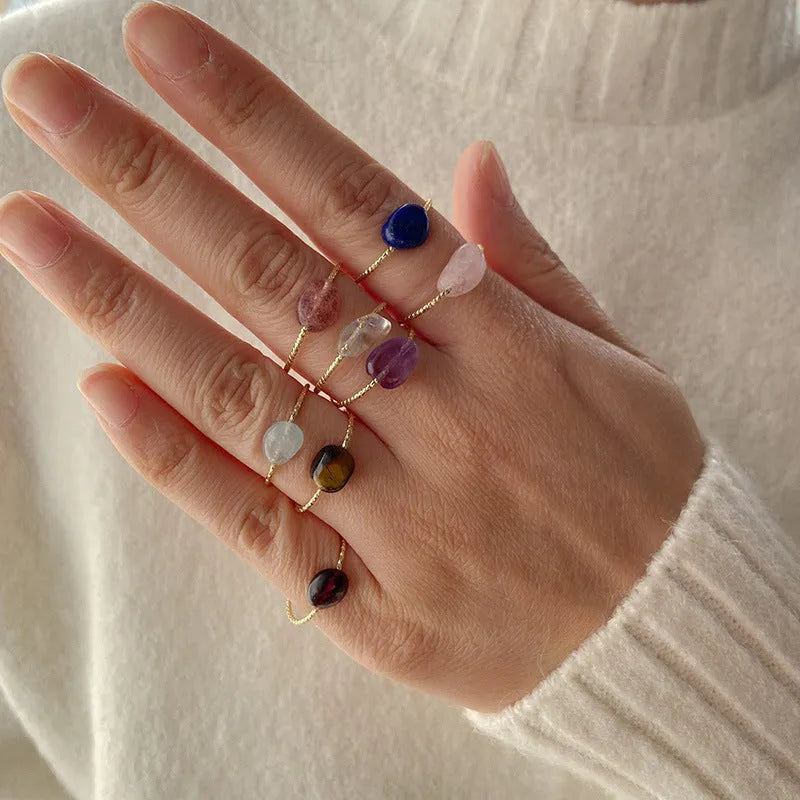 Geometric agate ring with original niche design in coloured stone options BZ0072 to BZ0079