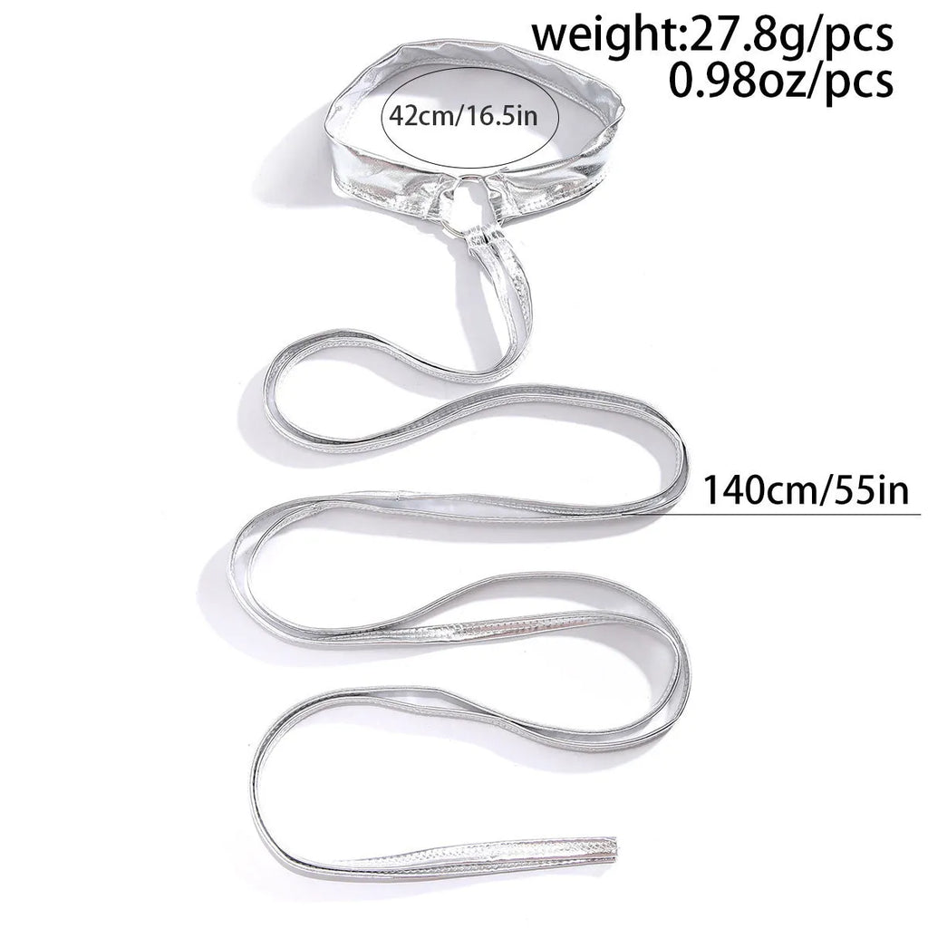 Women's geometric silver alloy ankle chain jewellery with simple styling