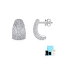 Geometric S925 sterling silver stud earrings with a white moissanite centre for women.