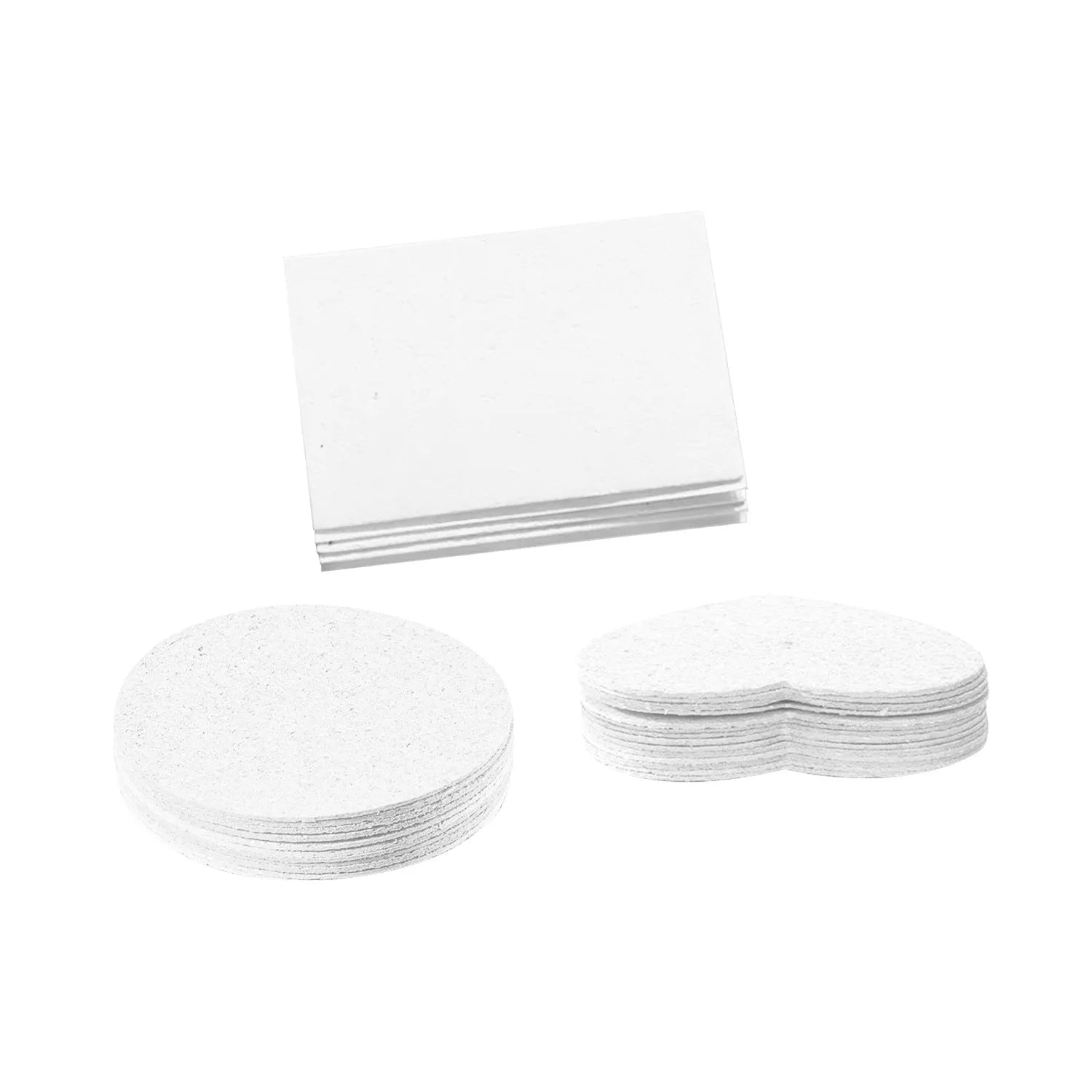 Cartoon painting set with wood pulp paper, six fountain pens, and heart, round, square sponges