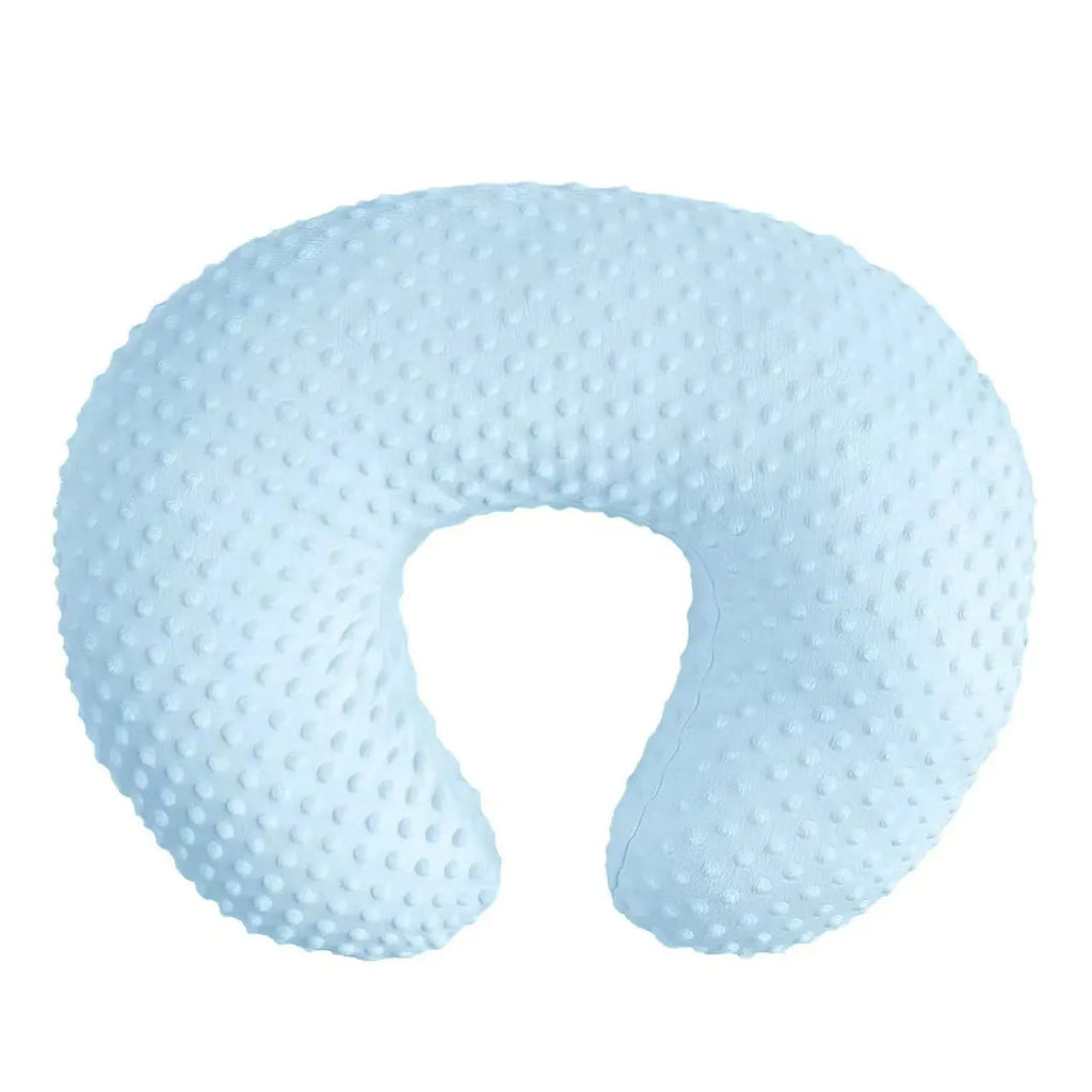 Multifunctional nursing pillow with milk spill prevention in pink, yellow, grey or light blue colours