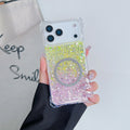 Glitter magnetic TPU phone case for iPhone 16 Pro in yellow pink colour, frosted finish, all-inclusive drop-resistant cover