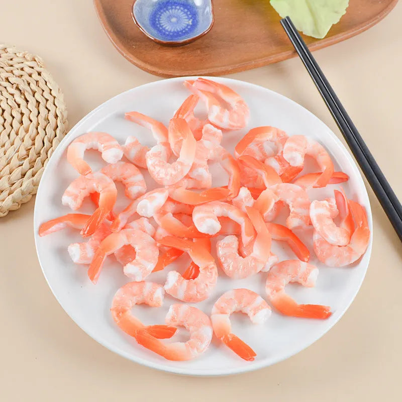 PVC injection moulded shrimp simulation keychain pendant with door buckle attachment