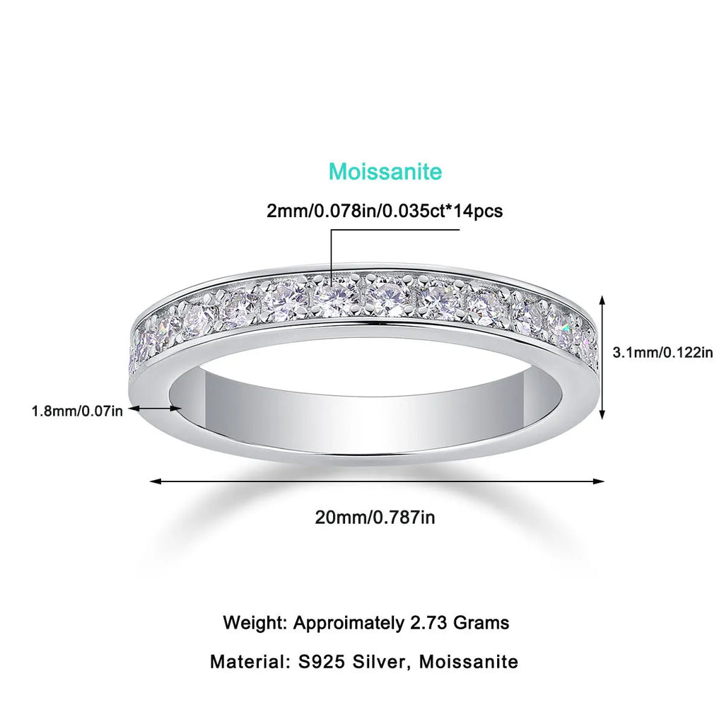 S925 sterling silver moissanite geometric closed ring for women, US sizes 5-9