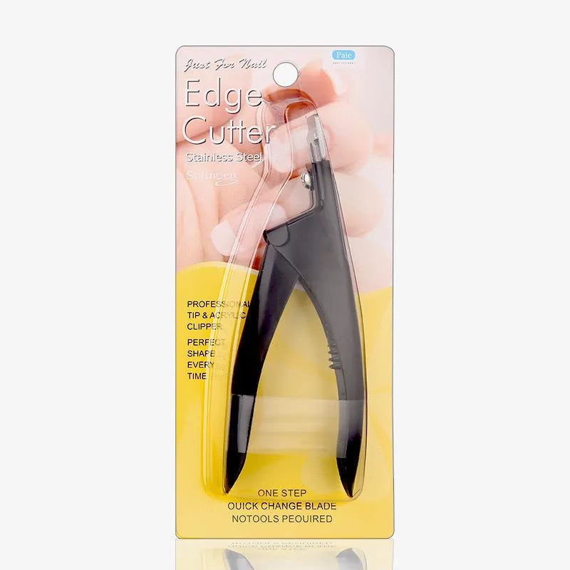 Nail art cut titanium French U-shaped scissors with stainless steel construction and three colour handle options