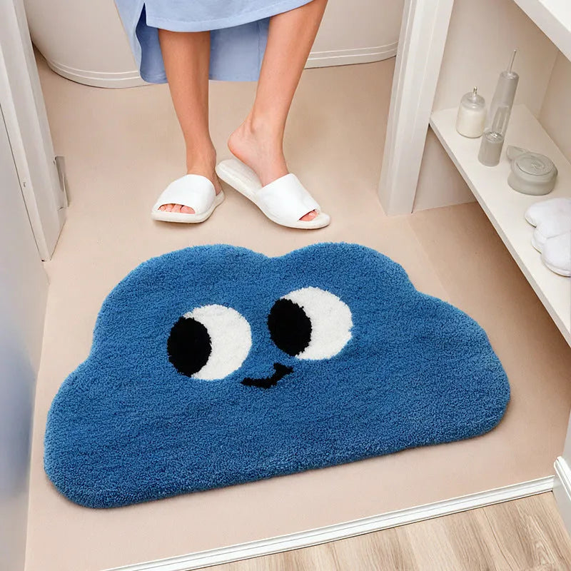 Cartoon anime printed bathroom mat in polyester fibre with imitation cashmere finish