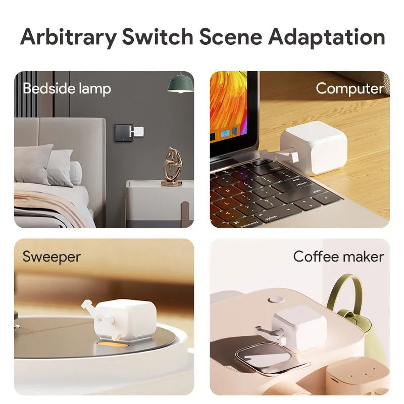 White Bluetooth rocker arm finger robot with remote control for smart home automation