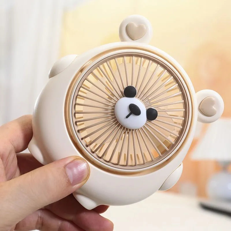Desktop USB electric fan with dog-themed design in six colour options including bear and puppy variants
