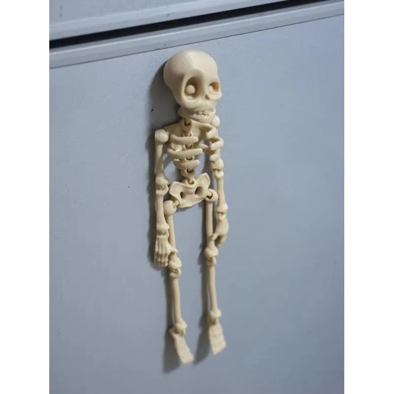 18cm tall 3D-printed skull refrigerator magnet in modern art style with magnetic backing