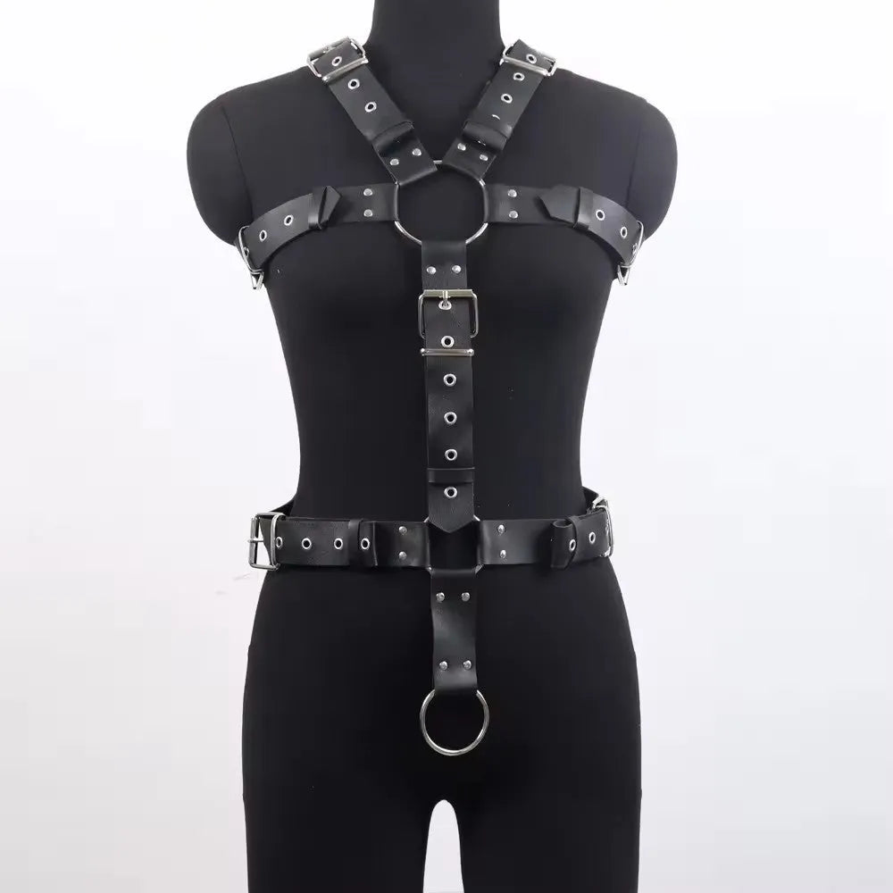 Black thin imitation leather shapewear belt with pin buckle on a neutral background