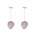 Women's geometric strawberry spot drill earrings in zinc alloy with six colour options