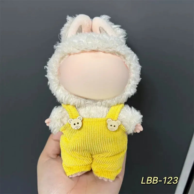 Plastic clothing outfit for a 17cm tall collectible vinyl figurine doll.
