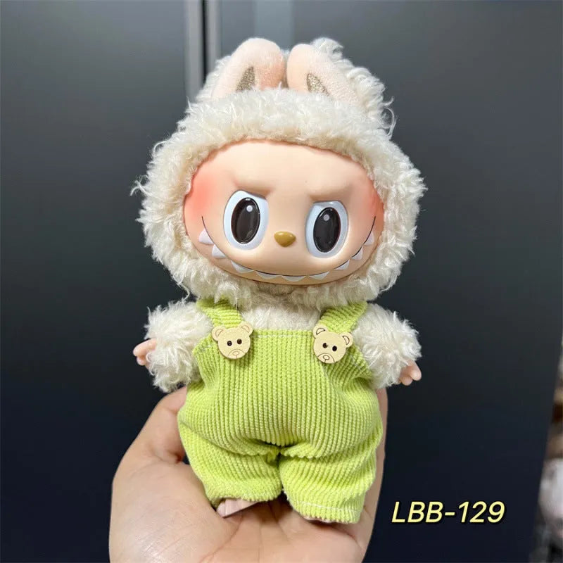 Plastic clothing outfit for a 17cm tall collectible vinyl figurine doll.