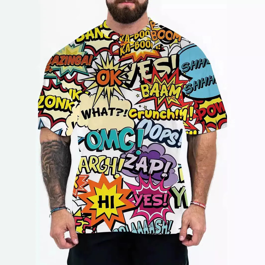 Men's loose fit chemical blend t-shirt with short sleeves in eagle head design