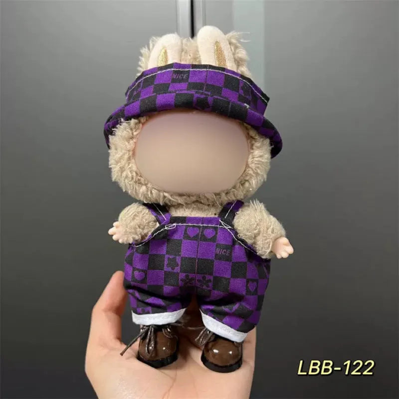 Plastic clothing outfit for a 17cm tall collectible vinyl figurine doll.