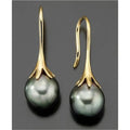 Pair of retro-style gold-coloured fashion earrings for women with creative design.