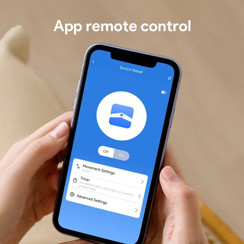 White Bluetooth rocker arm finger robot with remote control for smart home automation