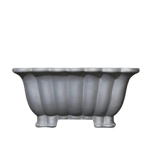 Square purple sand ceramic bonsai pot with 37cm diameter and 15cm height dimensions