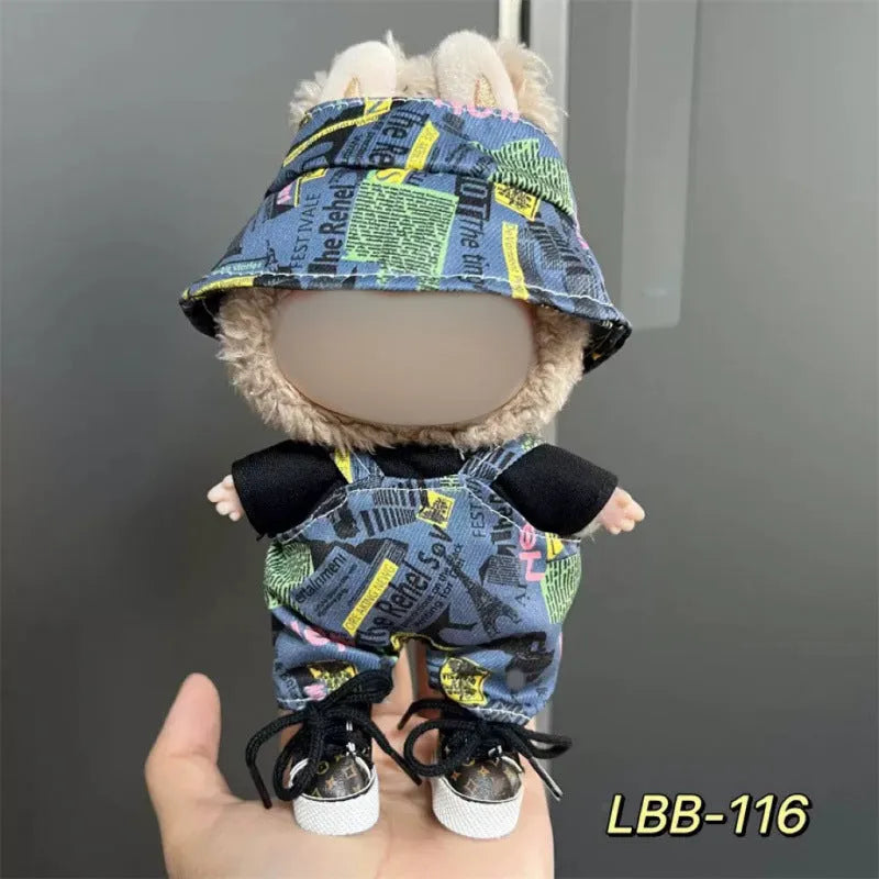 Plastic clothing outfit for a 17cm tall collectible vinyl figurine doll.