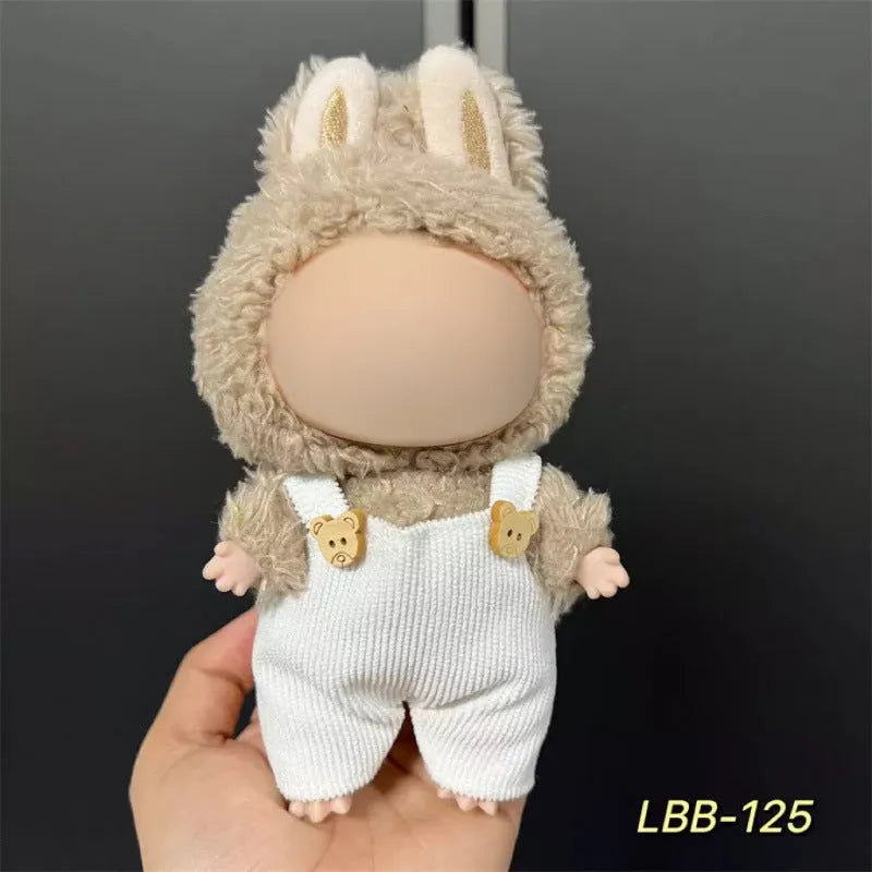 Plastic clothing outfit for a 17cm tall collectible vinyl figurine doll.