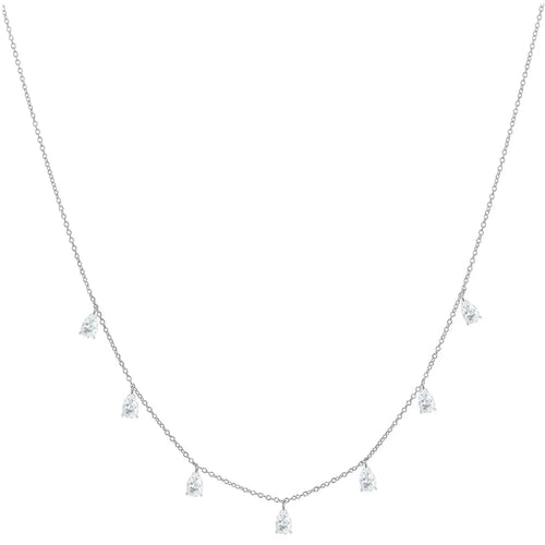 925 silver drop-shaped artificial zircon necklace with adjustable O-chain in silver, rose gold, or golden yellow