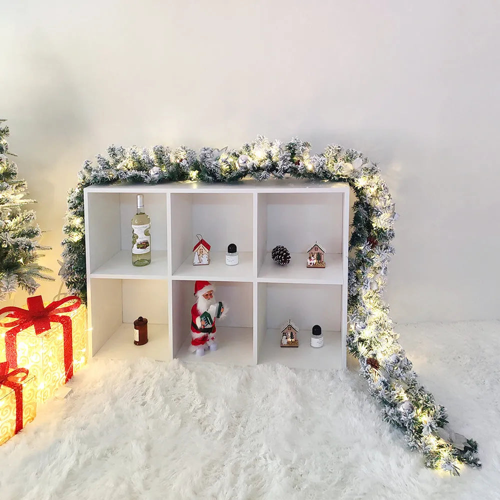 PVC rattan Christmas garland with flocked texture in a choice of festive colours.