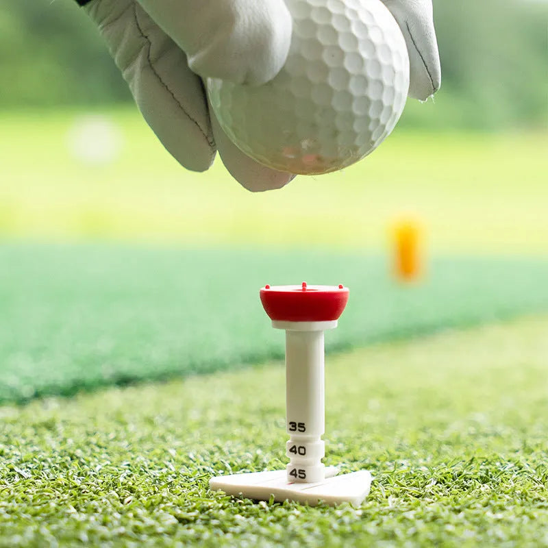 Golf ball alignment tee nail can aid in silicone reinforced plastic, available in red green blue orange