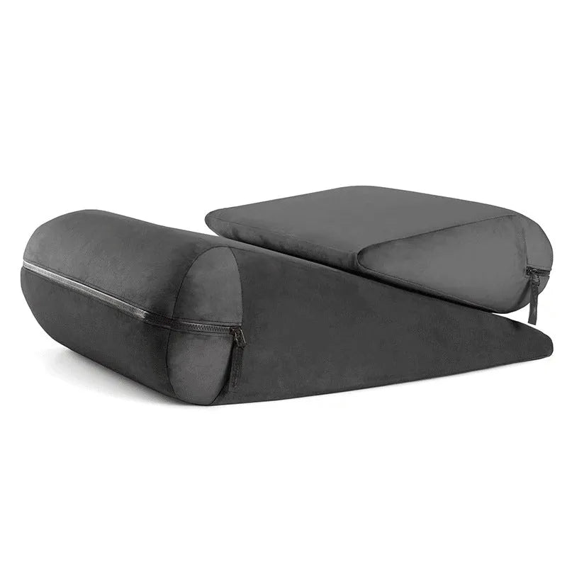 Triangular furniture pad pillow with embroidered cover in five colour options
