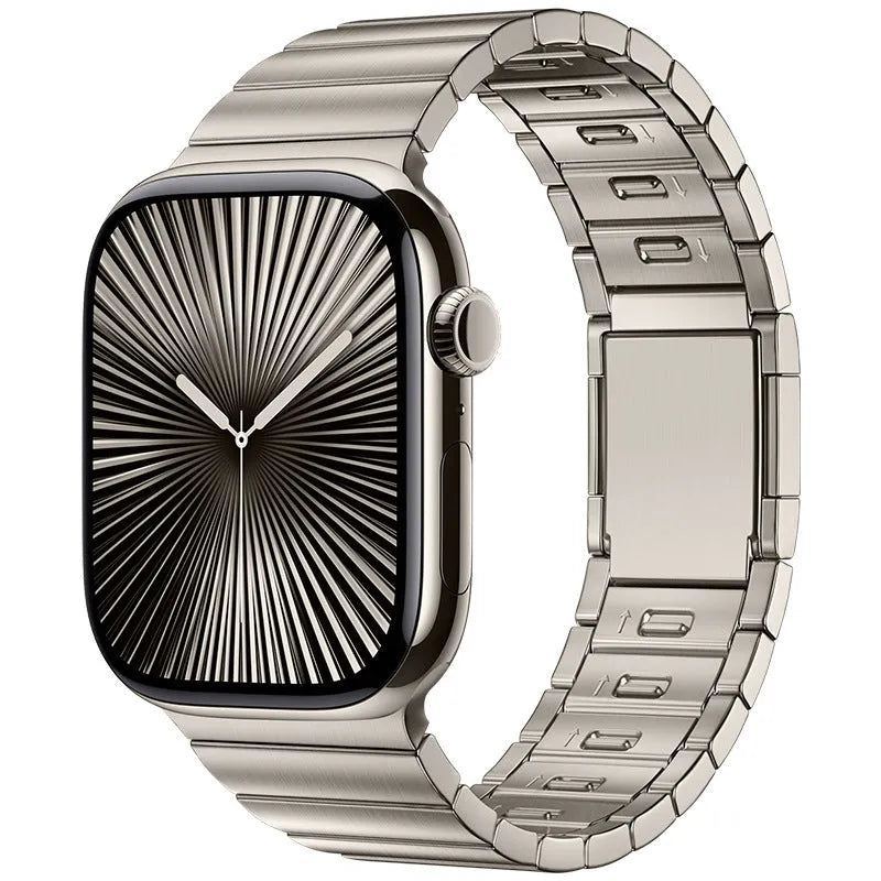 Stainless steel magnetic buckle Apple Watch strap in seven colour options