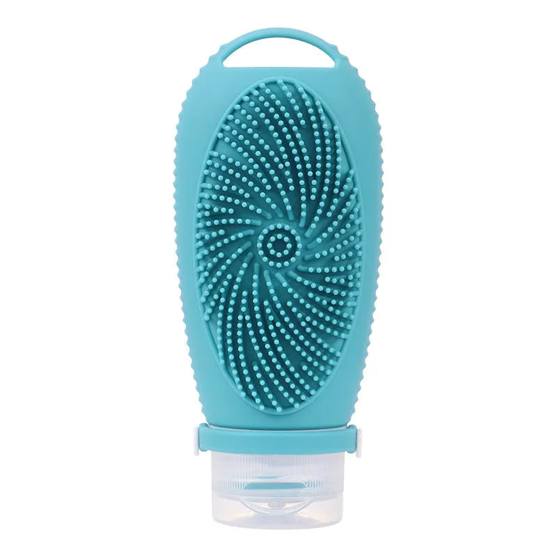 Creative silicone bath brush storage bottle with 100ml capacity available in eight different colours