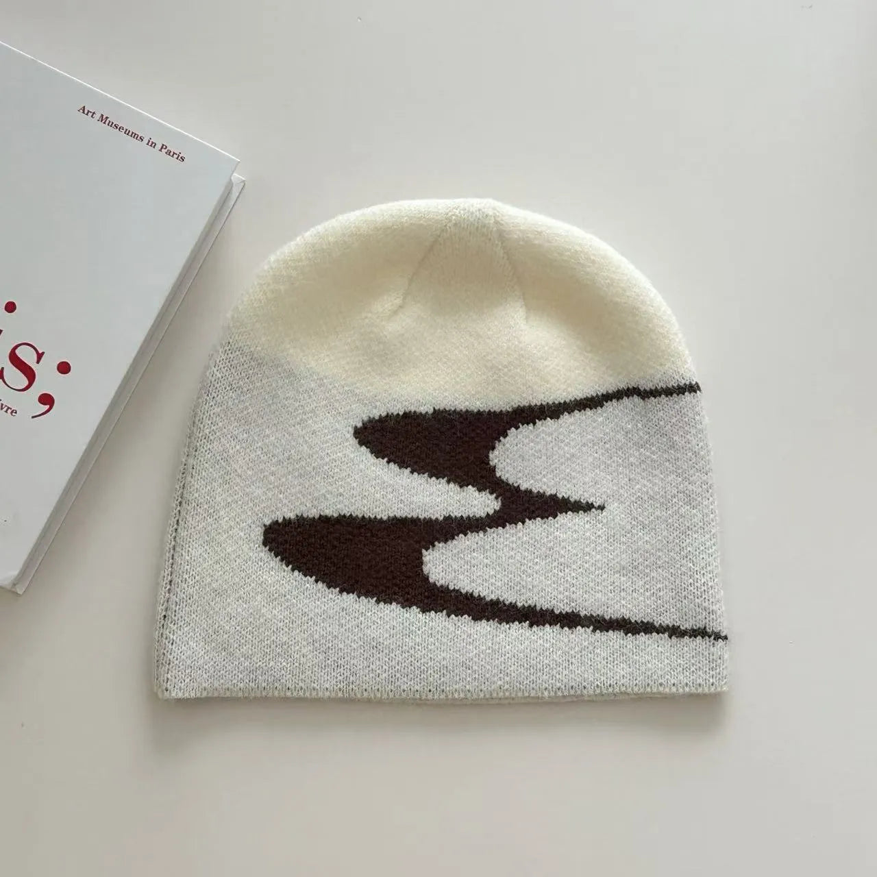 Acrylic wool knit beanie hat in black, grey or white for men and women, medium 56-58cm size