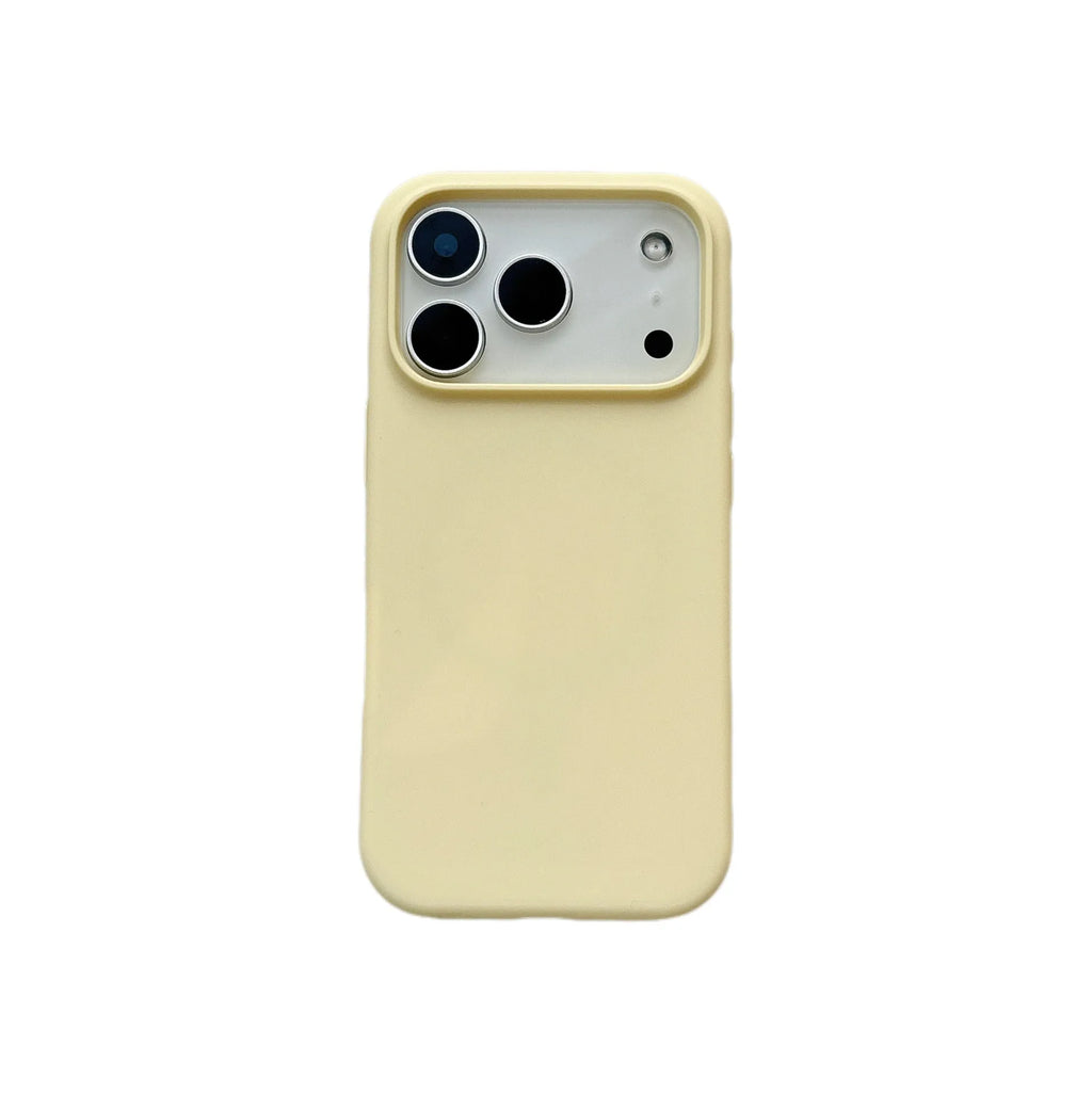 Liquid silicone magnetic charging phone case with Ai button for iPhone, shown in antique white colour.