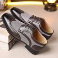 Men's black houndstooth plaid canvas casual shoes with square toe and lace-up front.