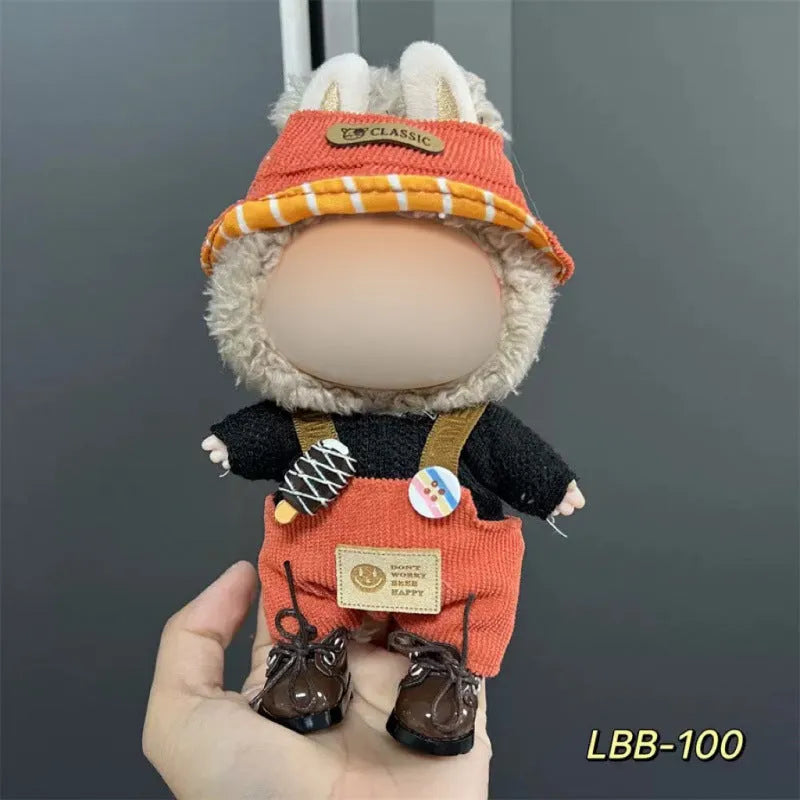 Plastic clothing outfit for a 17cm tall collectible vinyl figurine doll.