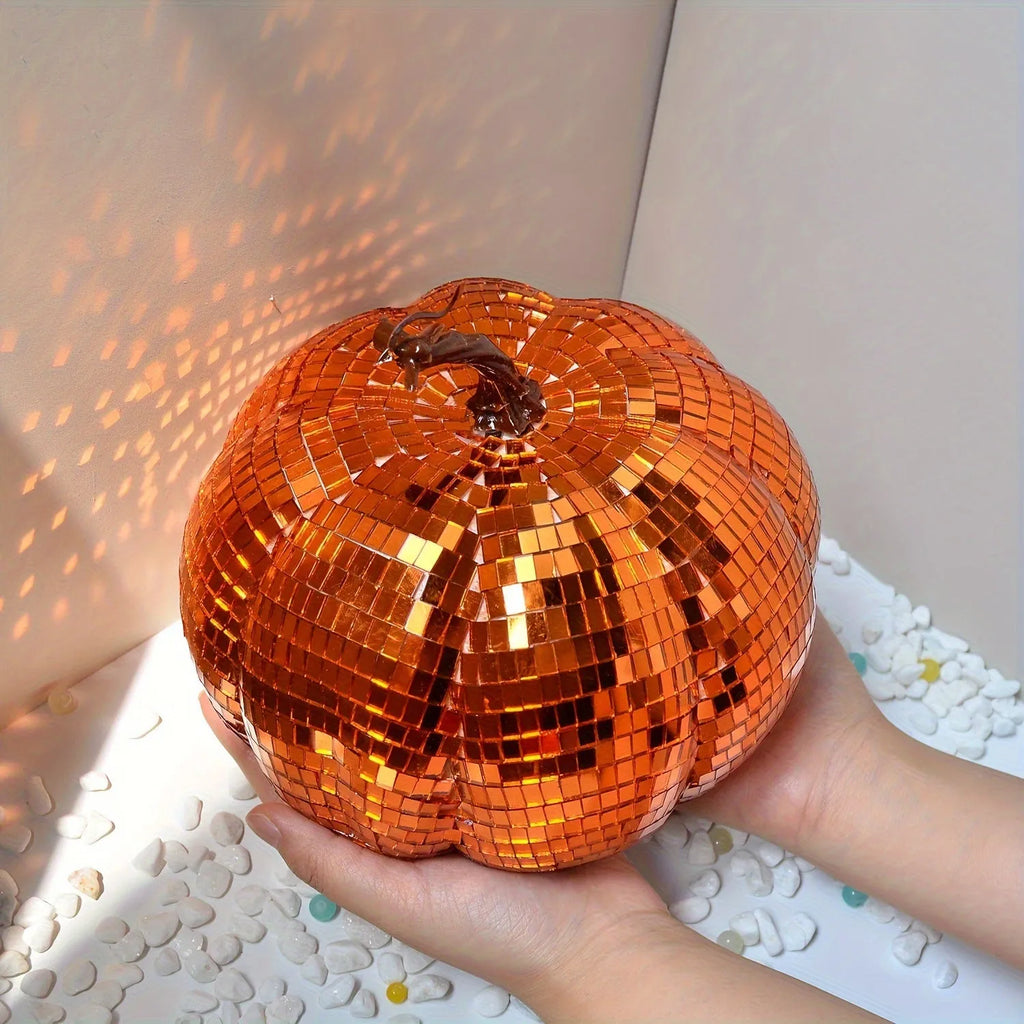 Chinese-style glass pumpkin mirror Halloween decoration with embroidered glass material in five sizes