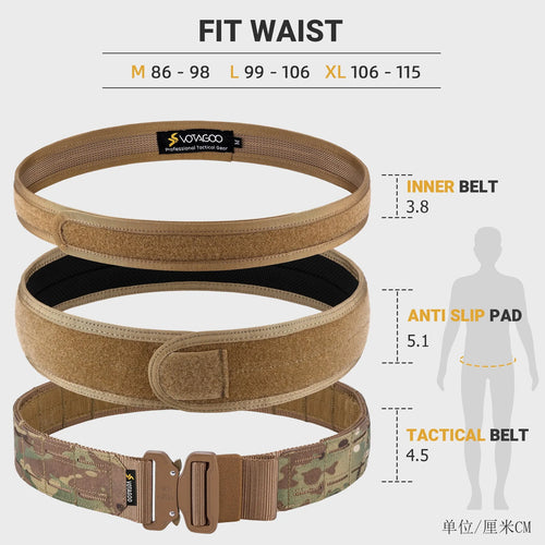 2-inch wide laser-cut nylon waist belt with an alloy quick-release buckle in black, shown on a mannequin.