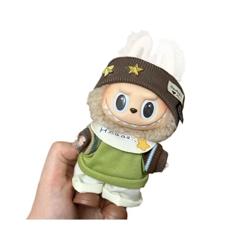 Plastic clothing outfit for a 17cm tall collectible vinyl figurine doll.